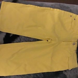 I have a pair of yellow capris.